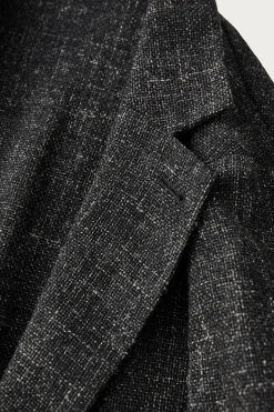 CONFECT Wool Cotton Linen Melange Tweed Jacket - Black< Coats, Jackets, And Vests