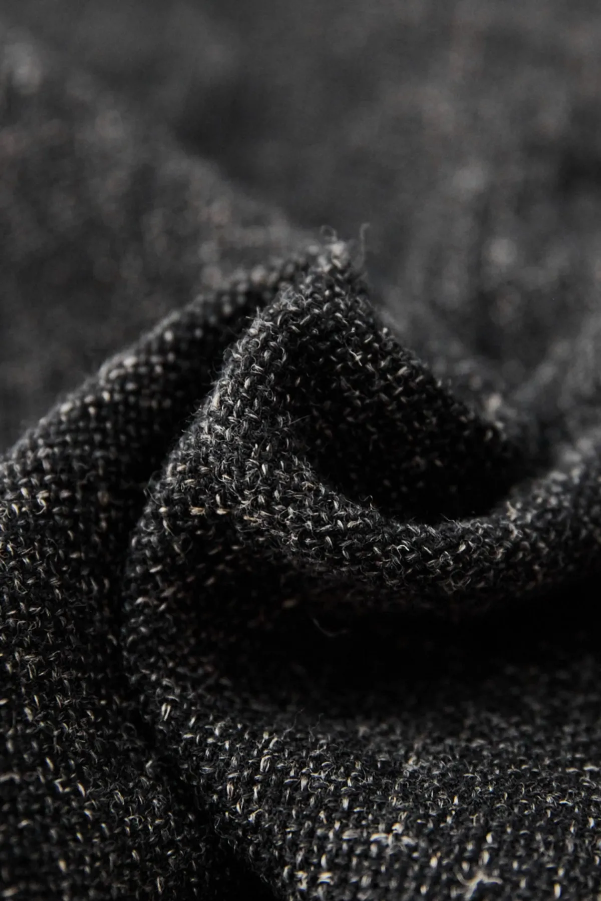 CONFECT Wool Cotton Linen Melange Tweed Jacket - Black< Coats, Jackets, And Vests