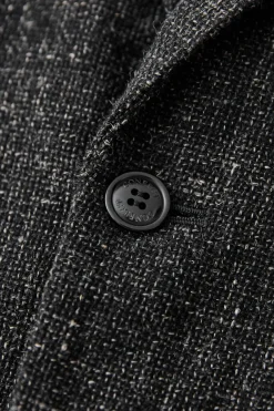 CONFECT Wool Cotton Linen Melange Tweed Jacket - Black< Coats, Jackets, And Vests