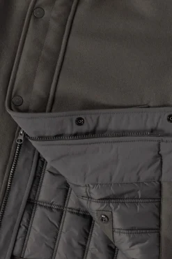 Stone Island Wool Nylon Flannel Ghost Jacket - Grey< Coats, Jackets, And Vests