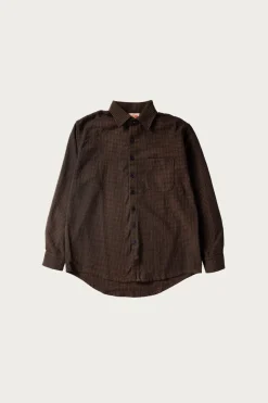 Monostereo Wooly Gingham One Pocket Shirt - Brown< Coats, Jackets, And Vests