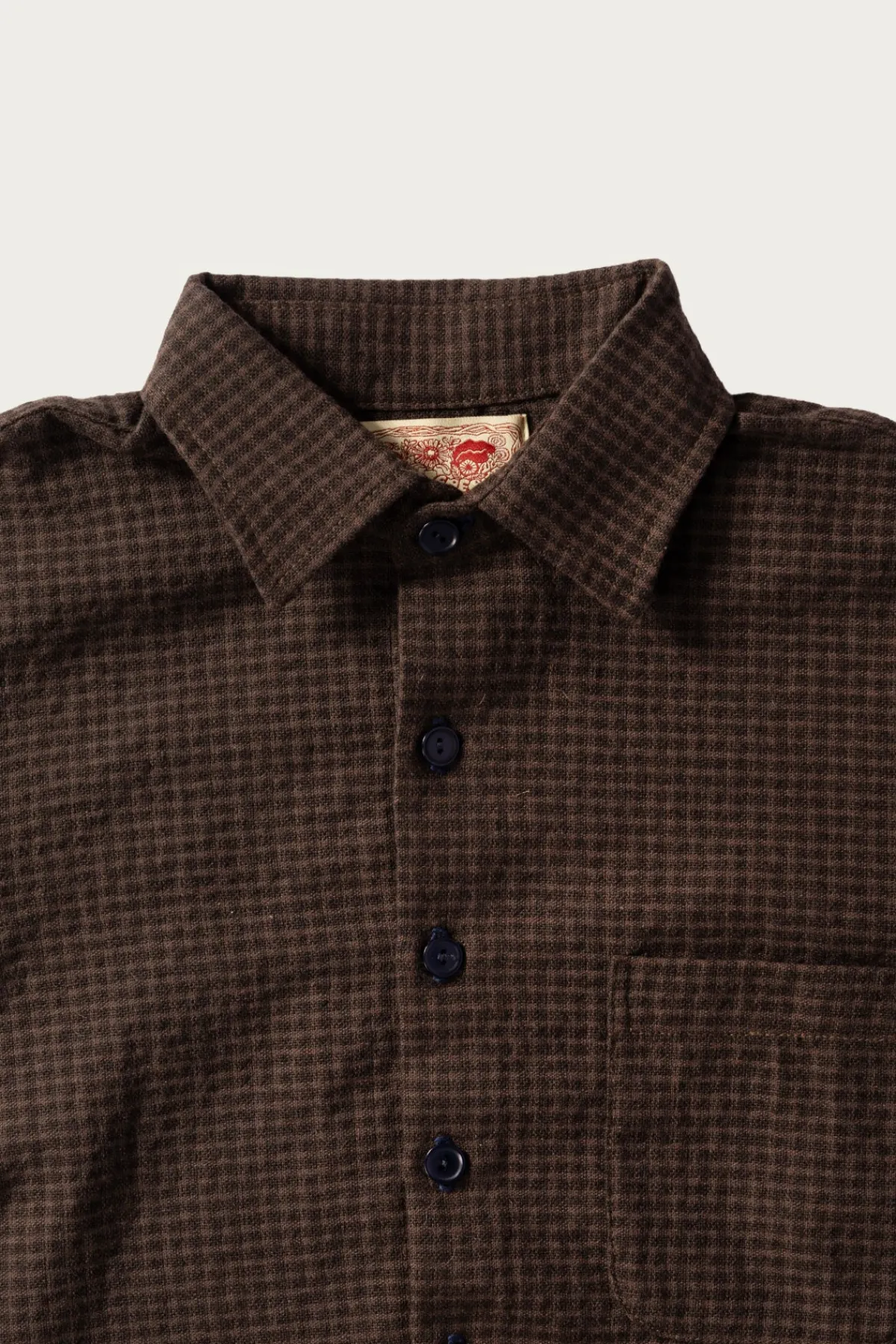Monostereo Wooly Gingham One Pocket Shirt - Brown< Coats, Jackets, And Vests