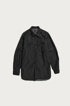 Engineered Garments Work Shirt - Black Cotton Denim Shirting< Shirts