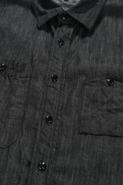 Engineered Garments Work Shirt - Black Cotton Denim Shirting< Shirts