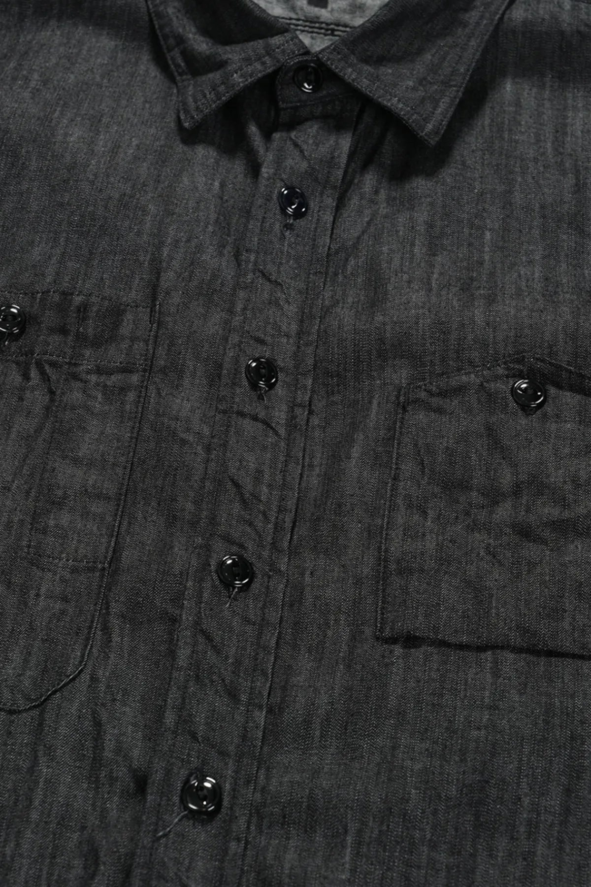 Engineered Garments Work Shirt - Black Cotton Denim Shirting< Shirts