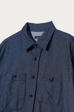 Engineered Garments Work Shirt - Indigo Cotton Denim Flannel< Shirts