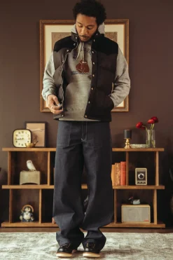The Real McCoys WWII Denim Work Trousers - Indigo< Denim