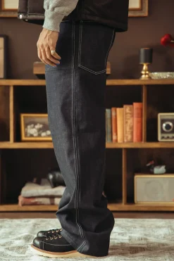 The Real McCoys WWII Denim Work Trousers - Indigo< Denim